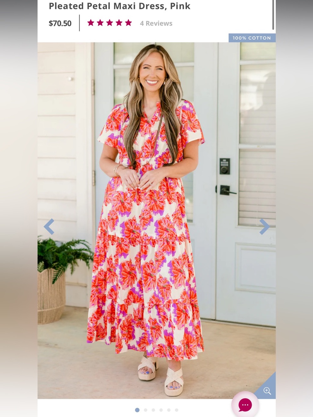 Chic Soul Maxi Dress in Cream and Coral